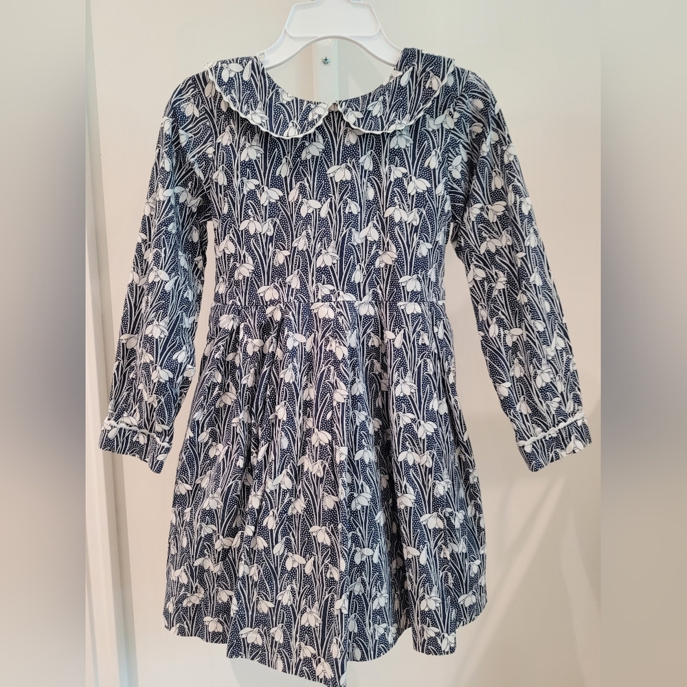 Rachel Riley Floral Navy and White Kids Dress Age 4